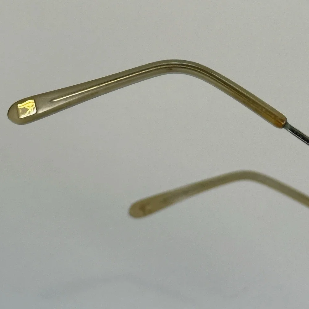 Lauren Hutton L087 Eyeglasses Frame Only 48-18-135 Gold Metal Oval Womens‎